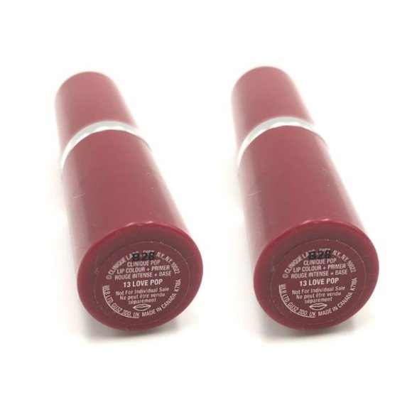 Clinique 3-Pc Gift Set – 2 Love Pop #13 Lipsticks + Cheetah Print Cosmetic Bag - Picture 4 of 13